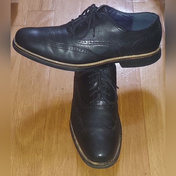 COLE HAAN C11233 MEN\'S BLACK LEATHER WINGTIP OXFORDS DRESS SHOES SIZE 13 M